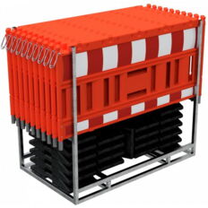 SET #with 20 panel fences #and 21 base plates#on multi-pallet