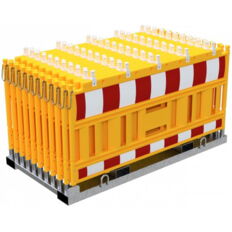 SET#with 20 panel fence#on storage and transport crossbar