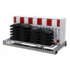SET #with 10 panel fences#and 11 base plates#on storage and transport traverse