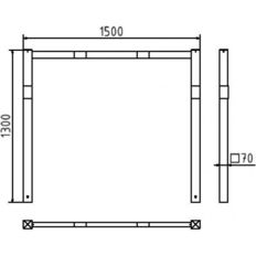 Stationary access barriers#welded#with top bar