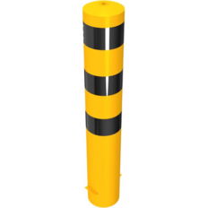 Steel tube bollards Ø 193 x 3,6 mm#stationary, for casting in concrete#yellow / black