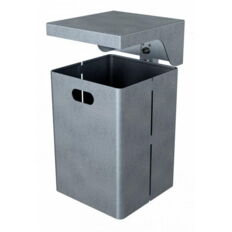 Square litter bin with cover