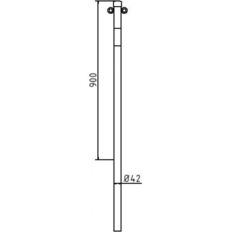 Barrier posts#Steel tube Ø 42 x 2,5 mm#stationary#for casting in concrete