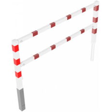 Access barriers#with triangular lock#swing-back#with top and quarter-bent bar