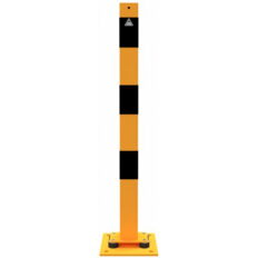 Barrier post#steel tube 70 x 70 mm#sides tiltable#yellow / black