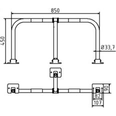 Car-park barrier hoop#foldable with padlock#hot-dip galvanised / #red reflecting stripes