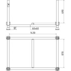 GS-tested stackable pallet#of square tube#60 x 60 mm