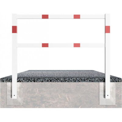 Stationary access barriers#welded#with top and quarter-bent bar