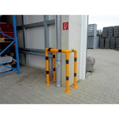Anti-nudge hoop#U-shape with 4 support tubes#steel tube Ø 76 mm#yellow / black