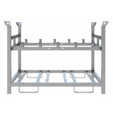 Storage and transport pallet for #10 traffic panels, for base plates and traffic panel lights