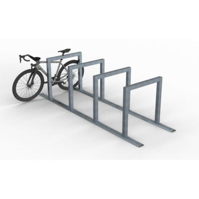 Bicycle rack - row arrangement#lean-on hoop made of steel tube 60 x 60 mm