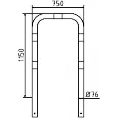 Anti-nudge hoop#steel tube Ø 76 mm#yellow / black