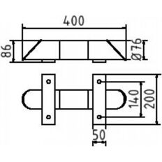 Anti-nudge bar#round steel tube Ø 76 mm#to be fixed by plugs