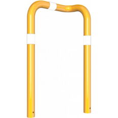 Anti-nudge hoop 90°#one sided- deep version#steel tube Ø 76 mm#yellow / black