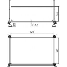Stackable solid wall pallet#1.43m x 0.87m x 0.50m
